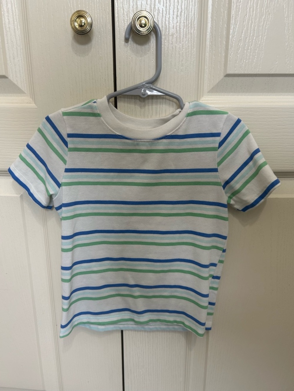 Garanimals White Tee with Blue & Green Stripes